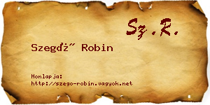 Szegő Robin névjegykártya